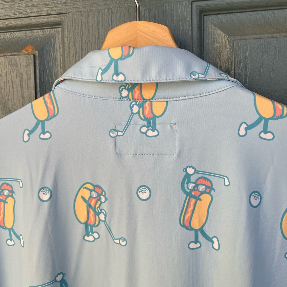 Tipsy Elves “Hot Dog” Golf Performance Polo Shirt - Picture 8 of 8